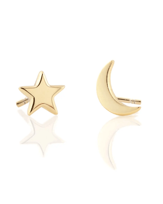 Kris Nations Gold Star and Moon Studs 