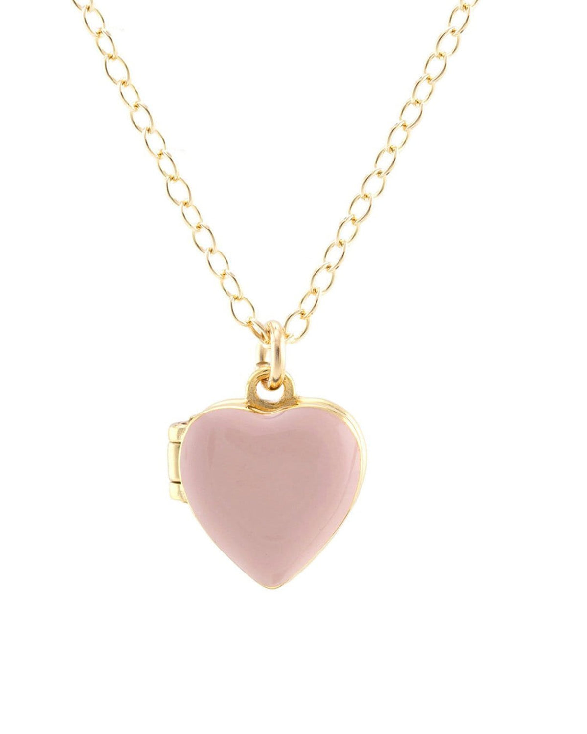 Kris Nations Jewelry Heart Enamel Locket in Pink