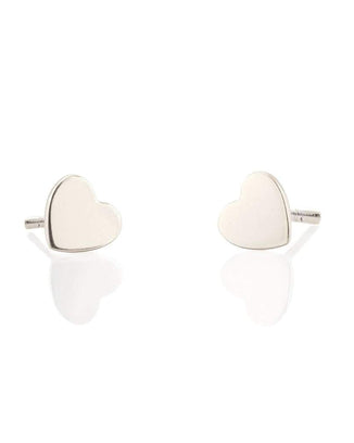 Kris Nations Heart Studs in Silver 
