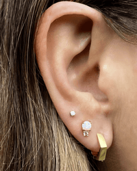 Kris Nations Jewelry 18K Vermeil Hexagon Hinged Huggie Hoop Earrings in 18K Gold Vermeil
