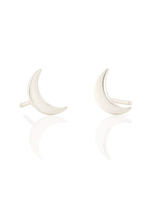Kris Nations Jewelry Sterling Silver / Silver/Moons Moon Studs in Silver