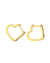 Kris Nations Jewelry Gold Open Heart Hinged Huggie Hoop in Gold