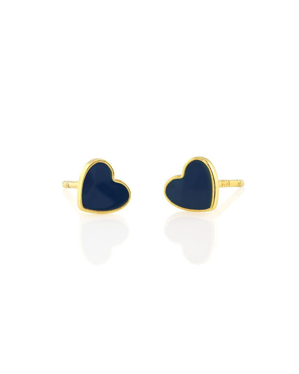 Kris Nations Jewelry Gold / Blue Petite Heart Studs in Blue