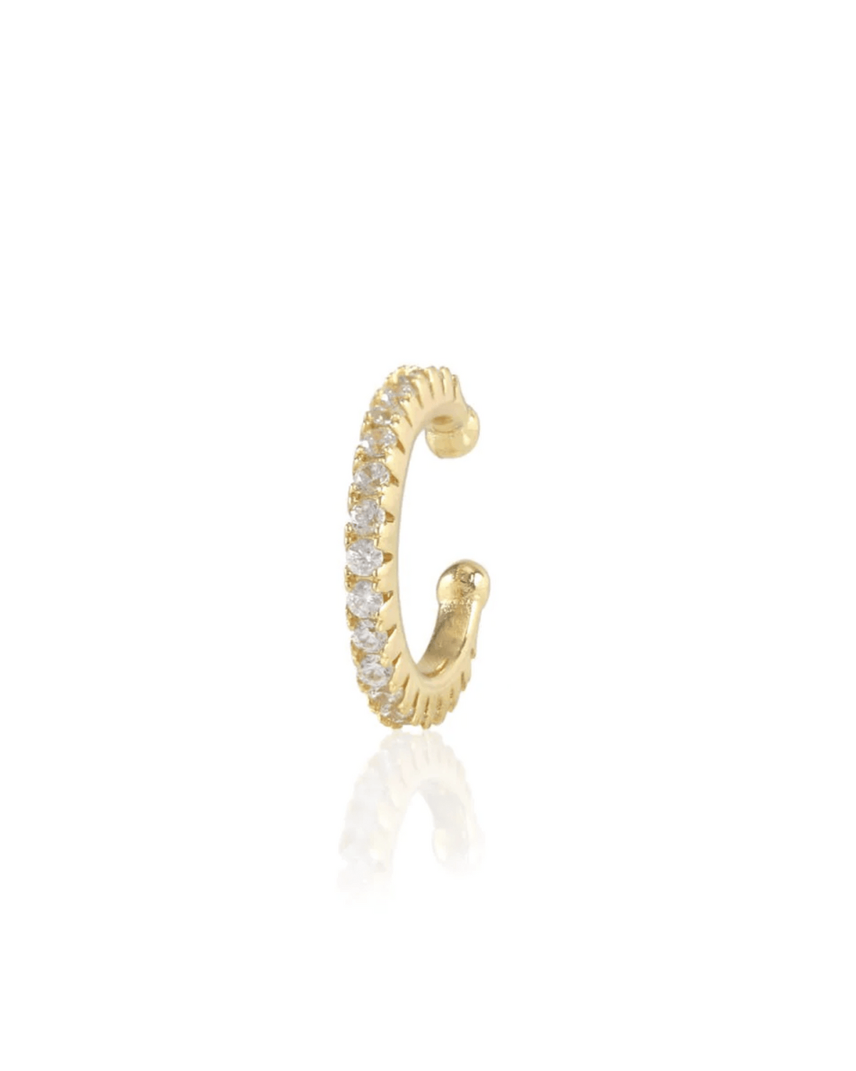 Kris Nations Jewelry 18K Gold Vermeil Round Crystal Ear Cuff in 18K Gold