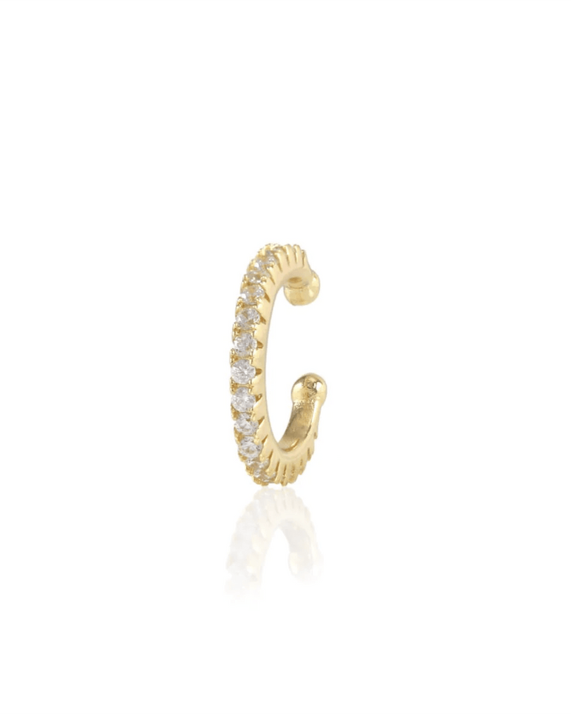 Kris Nations Jewelry 18K Gold Vermeil Round Crystal Ear Cuff in 18K Gold