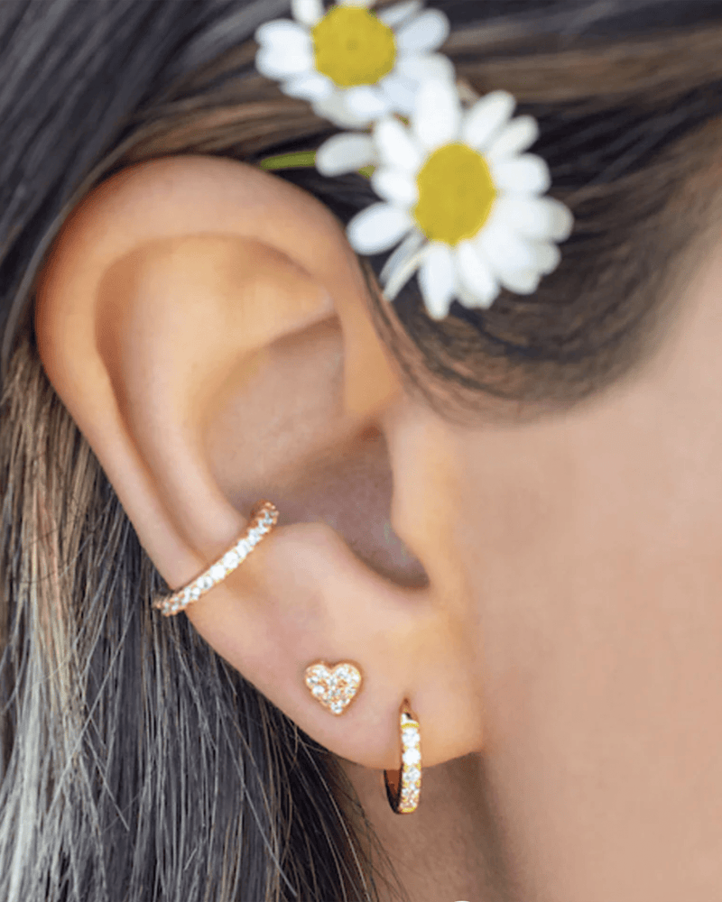 Kris Nations Jewelry 18K Gold Vermeil Round Crystal Ear Cuff in 18K Gold