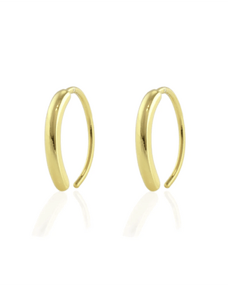 Kris Nations Jewelry 18K Vermeil Round Pull Through Hoop Earrings in 18K Gold Vermeil