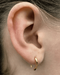 Kris Nations Jewelry 18K Vermeil Round Pull Through Hoop Earrings in 18K Gold Vermeil