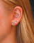 Kris Nations Jewelry Gold Round Rainbow Crystal Stud Earrings