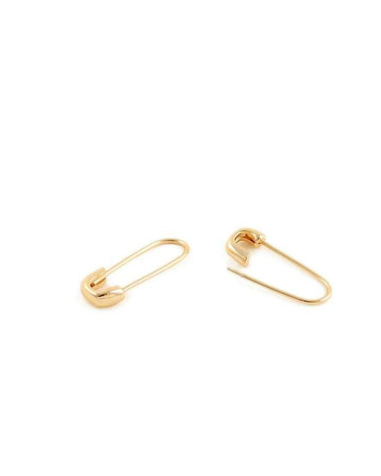 Kris Nations Safety Pin Hoops in Gold 