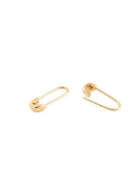 Kris Nations Jewelry O/S / Gold Safety Pin Hoops in Gold