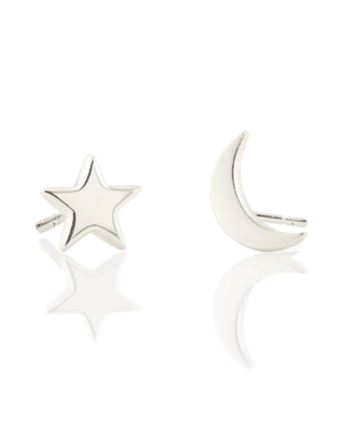 Kris Nations Jewelry Star/Moon / Sterling Silver Stud Earring Sets in Star/Moon