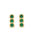 Kris Nations Jewelry Gold Triple Bezel Crystal Stud Earrings in Gold & Emerald