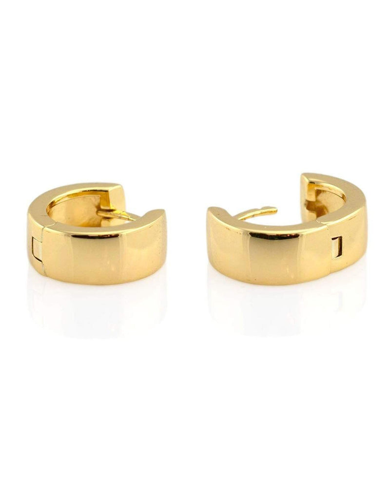 Kris Nations Jewelry O/S / Gold Wide Hinged Huggie Hoops in Gold