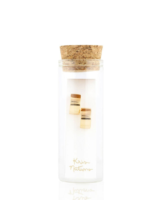 Kris Nations Wide Huggie Hoops in Gold 