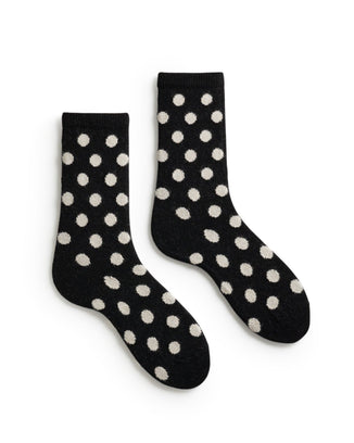 Lisa B. Accessories Black Dot Socks in Black