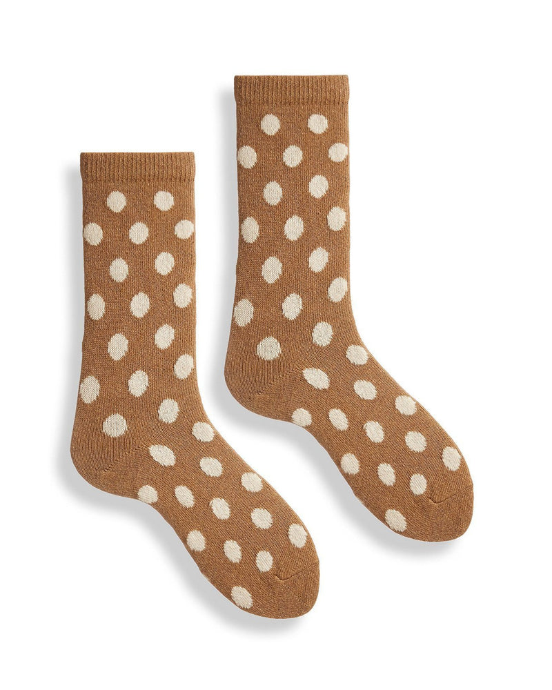 lisa b. Accessories Camel Dot Socks in Camel