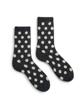 lisa b. Accessories Charcoal Dot Socks in Charcoal