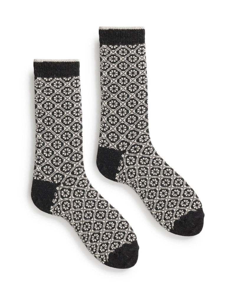 Lisa B. Socks Black / O/S Medallion Crew Socks
