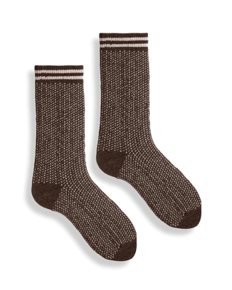 Lisa B. Accessories Espresso Nordic Birdseye Socks in Espresso