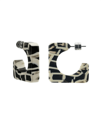 Machete Jewelry Tokyo Checker Atlas Hoops in Tokyo Checker