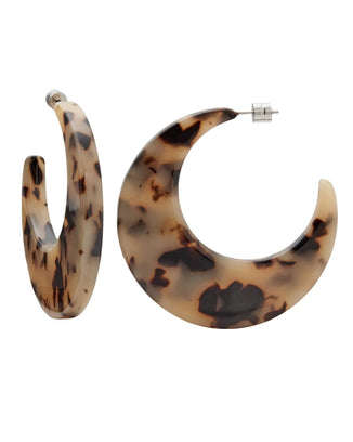 Machete Jewelry Blonde Tortoise / O/S Crescent Hoops in Blonde Tortoise