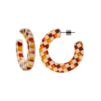 Machete Jewelry Tortoise Checker Kate Hoops in Tortoise Checker