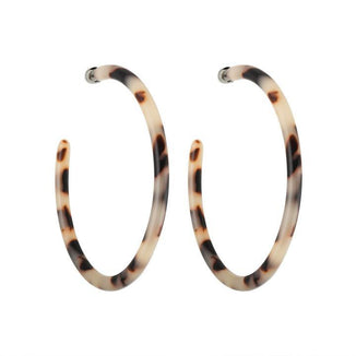 Large Hoops in Ash Blonde Tortoise