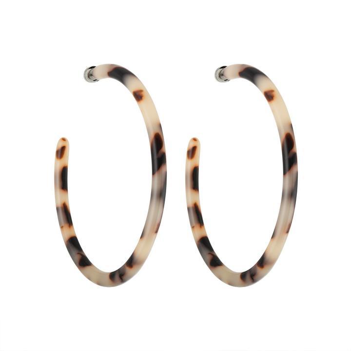 Large Hoops in Ash Blonde Tortoise