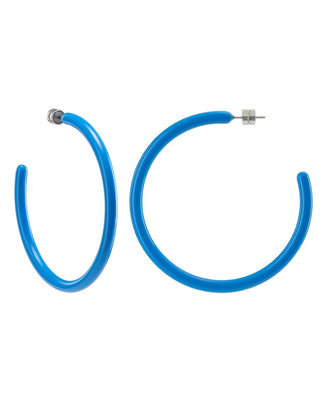 Machete Jewelry Bright Blue Large Hoops in Bright Blue