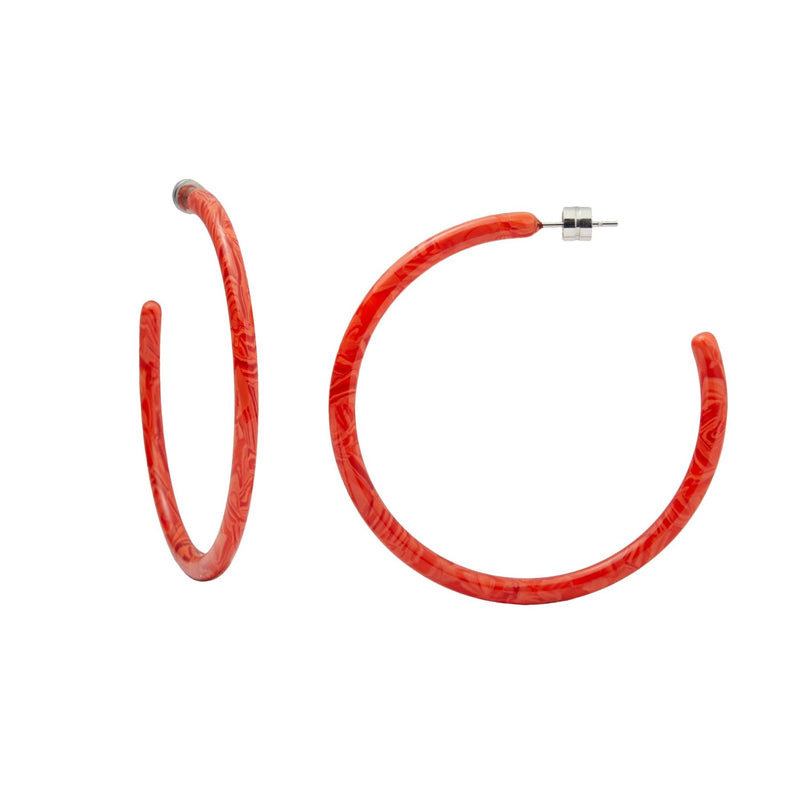 Machete Jewlery Poppy Large Hoops in Poppy