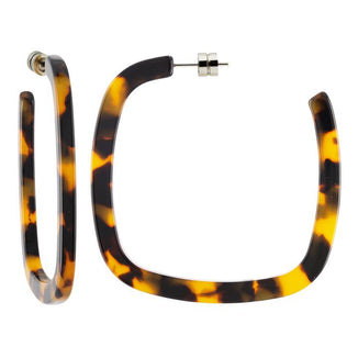 Machete Jewlery Classic Tortoise Large Square Hoops in Classic Tortoise