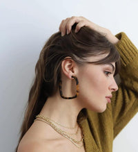 Machete Large Square Hoops in Classic Tortoise 