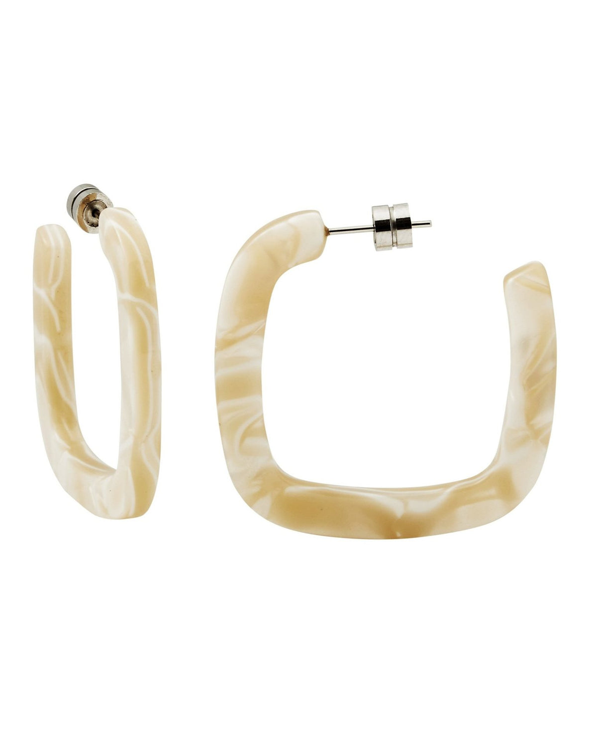 Machete Jewelry Ivory / O/S Midi Square Hoops in Ivory