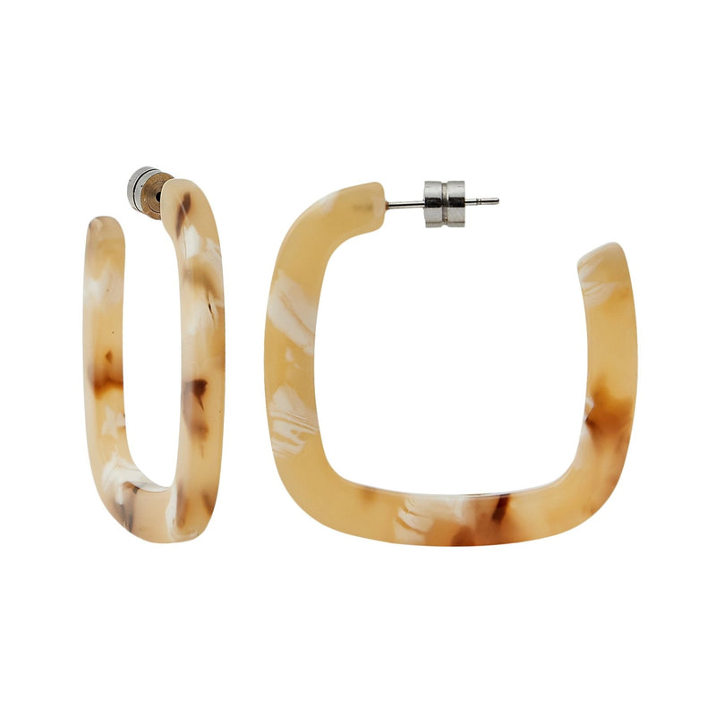 Machete Jewelry Mango Tortoise / O/S Midi Square Hoops in Mango Tortoise