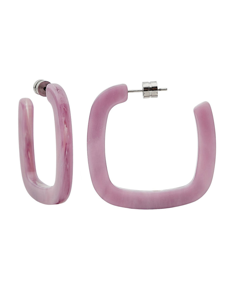 Machete Jewelry Orchid / O/S Midi Square Hoops in Orchid