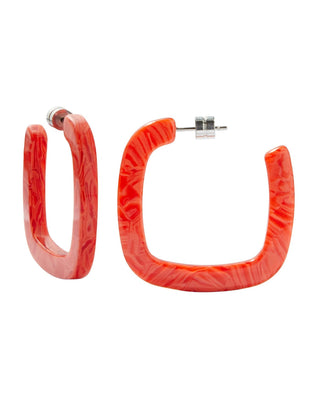 Machete Jewelry Poppy / O/S Midi Square Hoops in Poppy