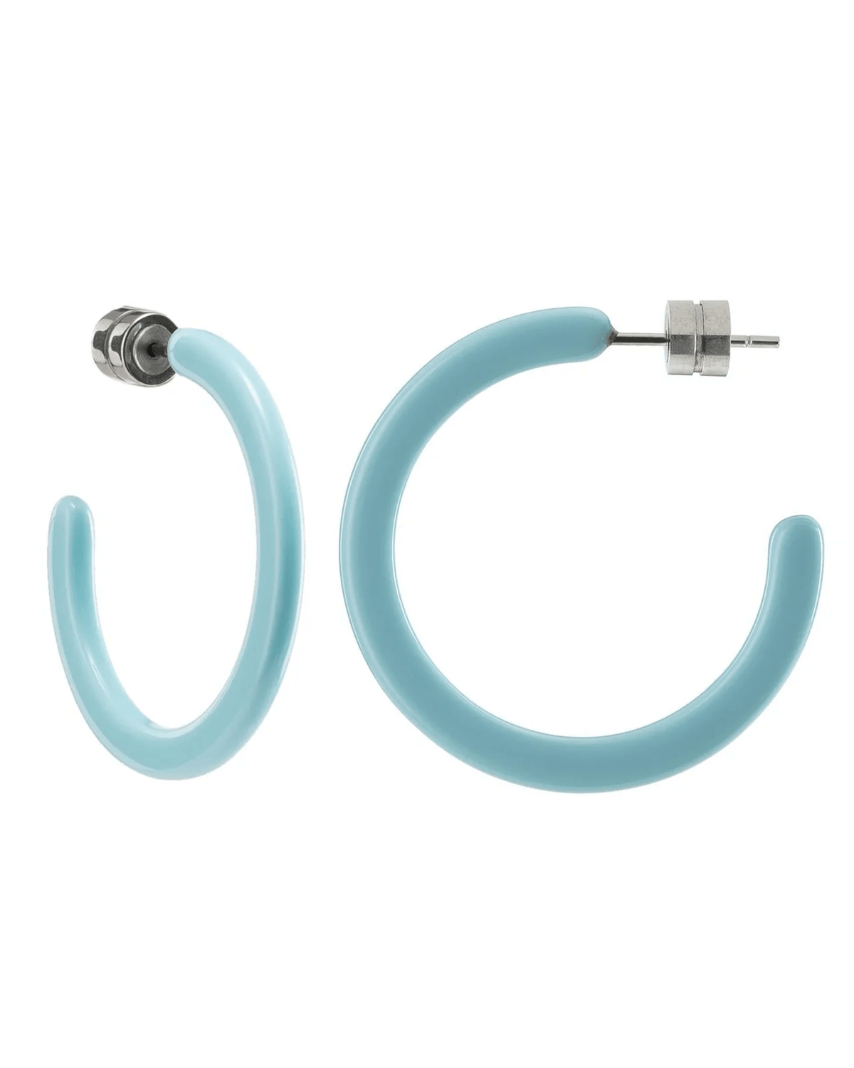 Machete Jewelry Light Blue Mini Hoops in Light Blue