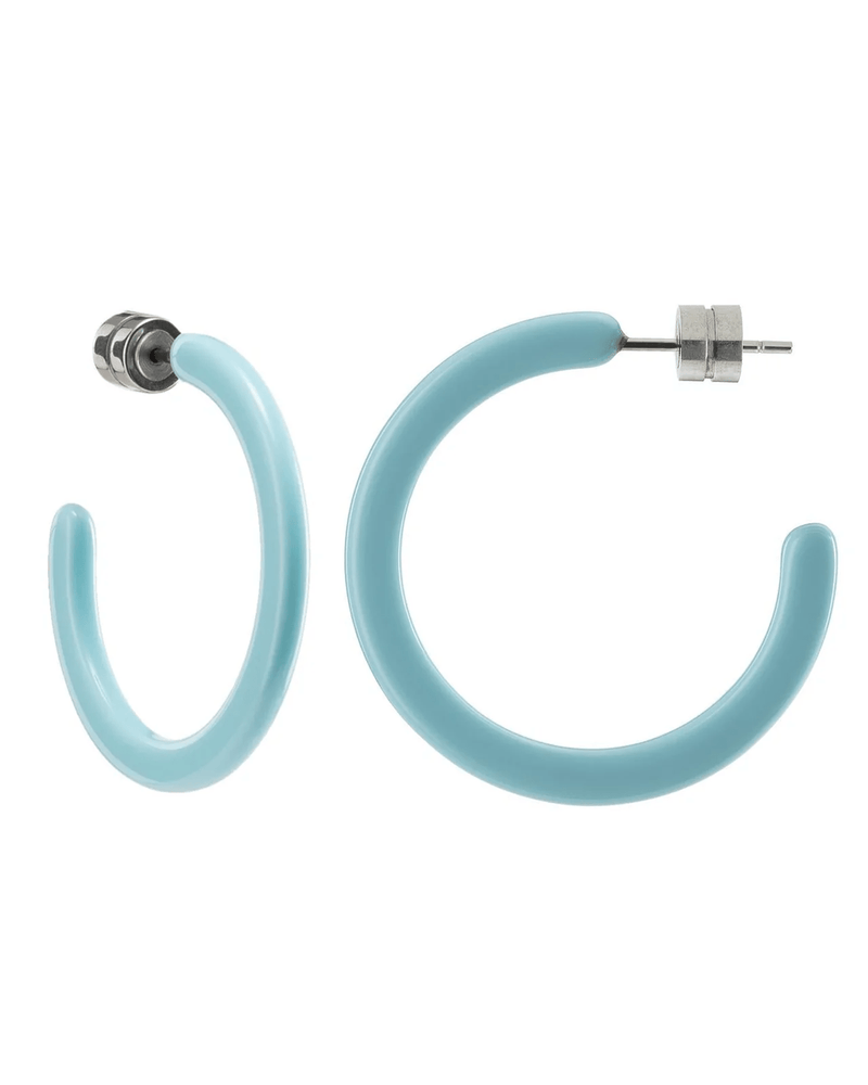 Machete Jewelry Light Blue Mini Hoops in Light Blue