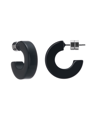 Machete Jewelry Black Muse Hoops in Black