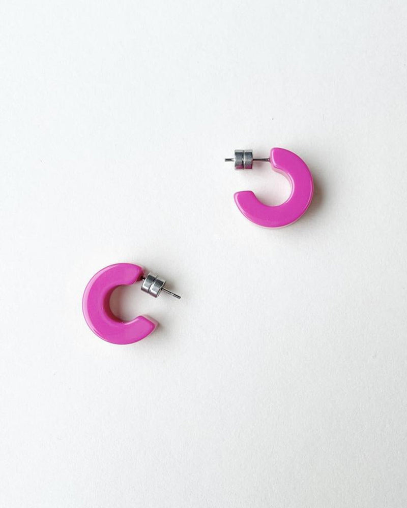 Retro Apricot Plastic Hoop Earrings