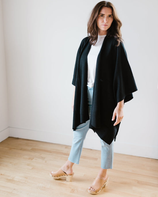 Margaret O'Leary Cashmere Cape in Black 