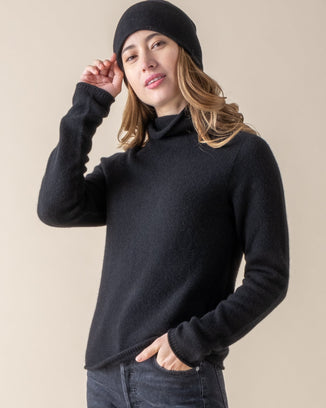 Margaret O'Leary Clothing Kelsey Turtleneck in Black