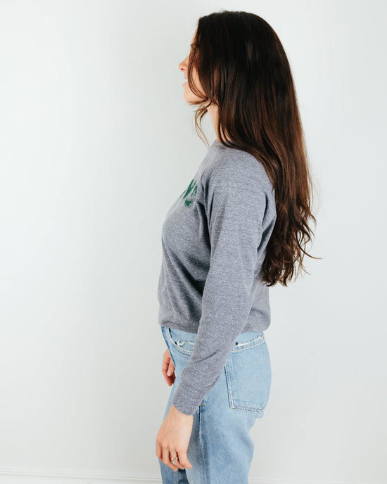 Milo in Maine Camp Maine Raglan Pullover in Athletic Gray 