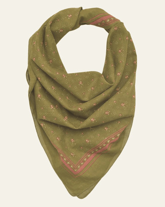 Mois Mont Accessories Forest Green No 610 Tiny Flower Bandana in Forest Green