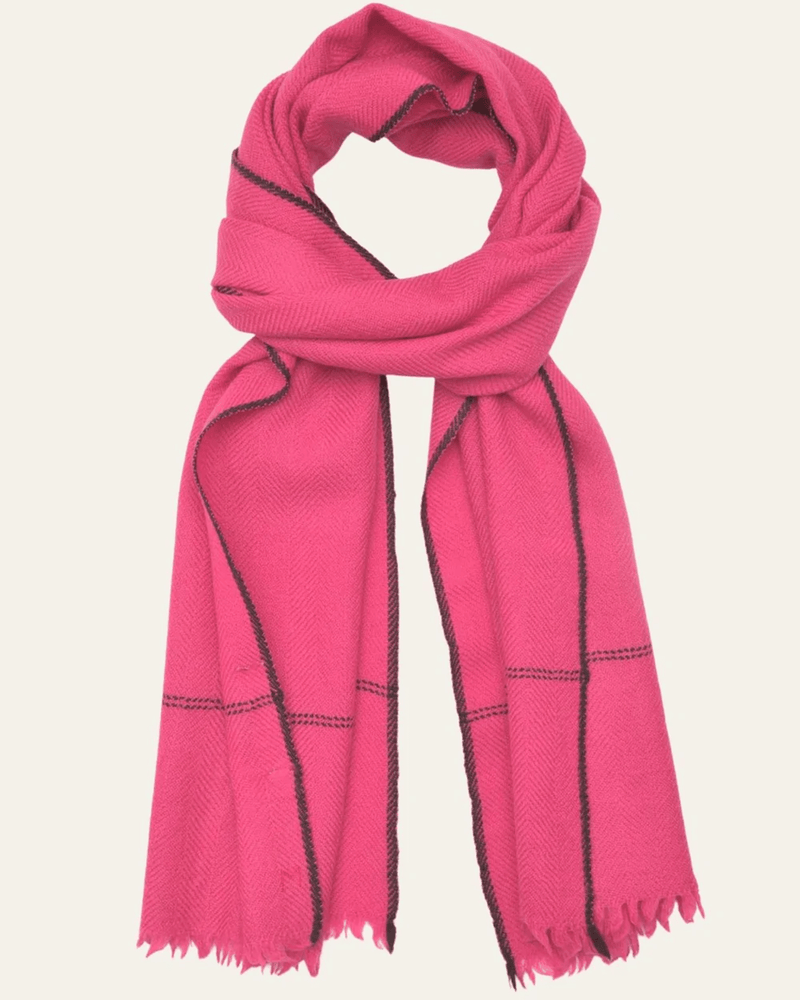 Mois Mont Accessories Indian Pink No 641 Solid Wool Scarf in Indian Pink