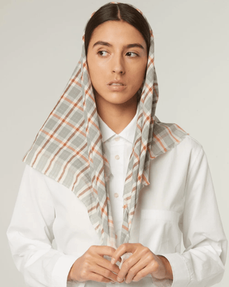 Mois Mont Accessories Cloud Plaid Bandana in Cloud