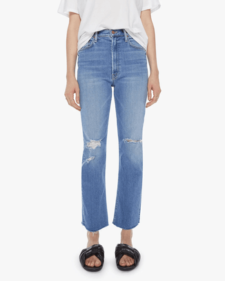 Mother Denim High Waisted Ankle Fray in Party Like a Pirate