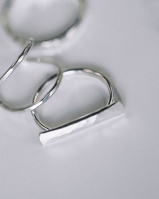 Nashelle Faceted Bar Ring in Silver 