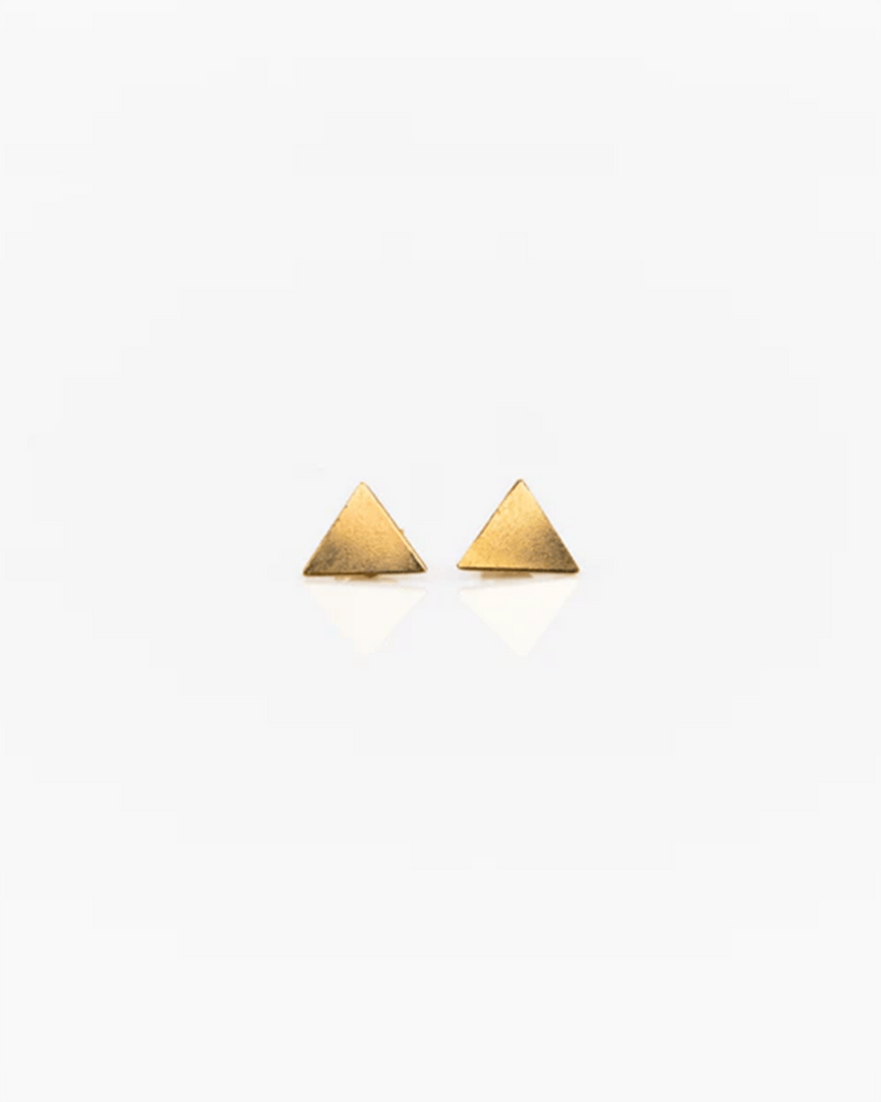 Nashelle Jewelry Gold / O/S Lucky Mini Triangle Posts in Gold